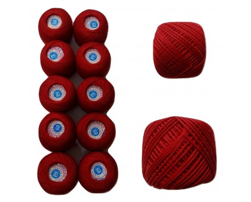VENETIAN RED - Set Lot of 10 - 6 Ply Strand - Cotton Thread Yarn Cross Stitch Embroidery	